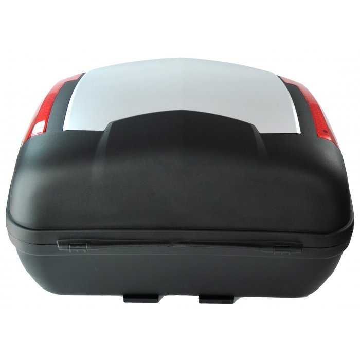 Mala grande Top Case 2 capacetes cinza mota Bagageira moto