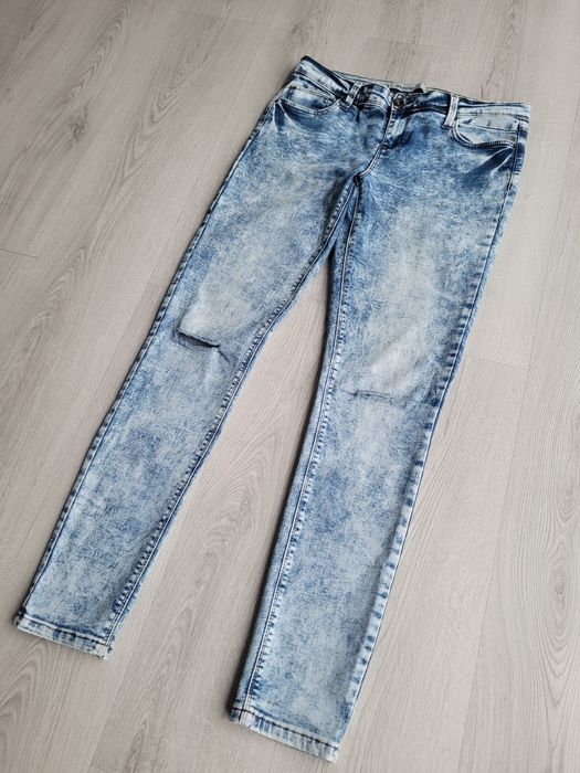 Jeansy skinny z rozdarciami (New Look) r.XL