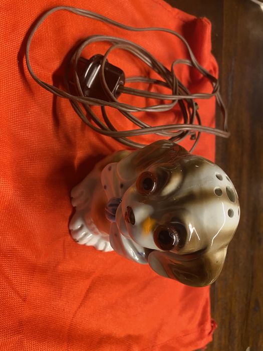 Candeeiro vintage cão de loiça