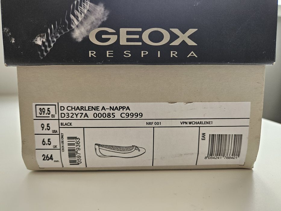 Baleriny czarne Geox respira rozm 39.5