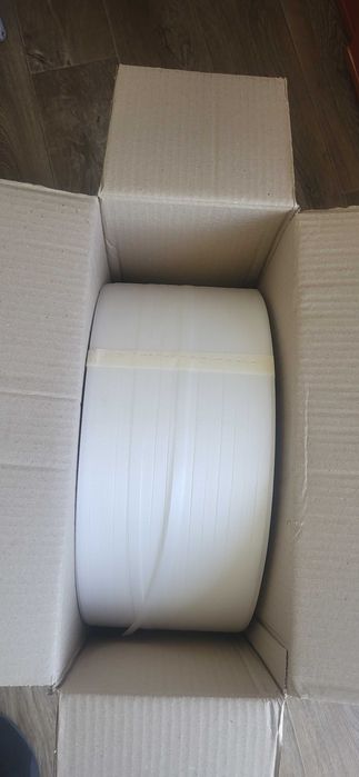 Taśma PP spinająca bindująca 12 mm x0.6 mm x 3000 m biała nowa