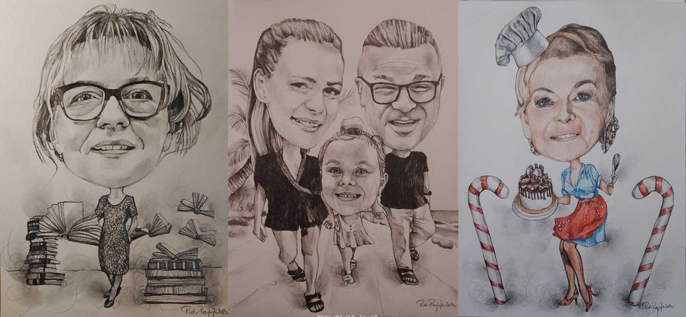 karykatura portret prezent rysunek