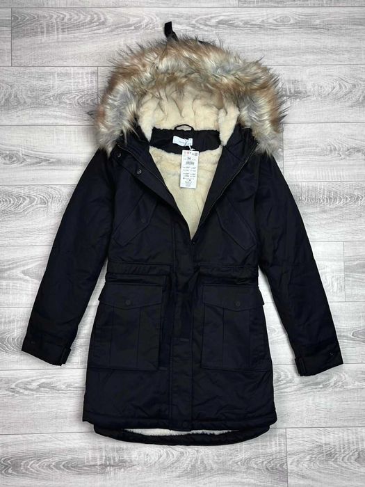 Kurtka Reserved Damska 36/S Parka Zimowa Ocieplana długa B4 kożuch