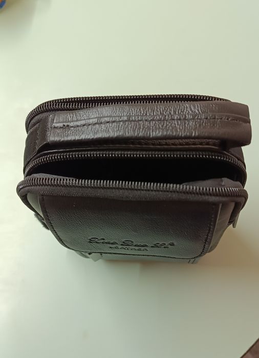 Кожаная маленькая барсетка