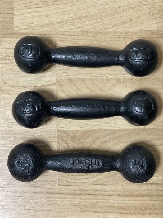 Гантелі чавунні 1 кг СРСР (цільнолиті, пара або поштучно)