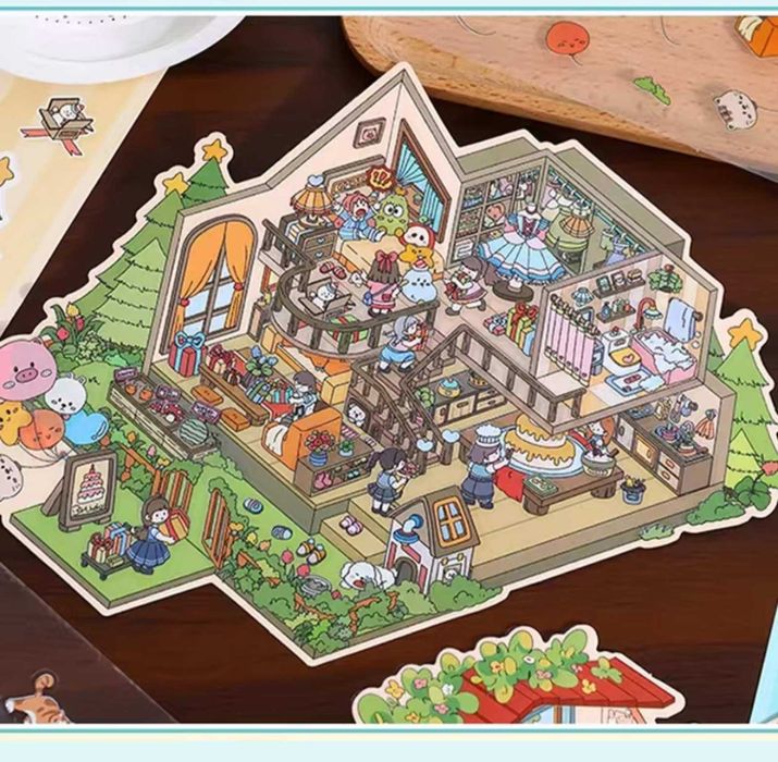 Румбокс наклейки комнатки 3D кімнатки наліпки. Большие