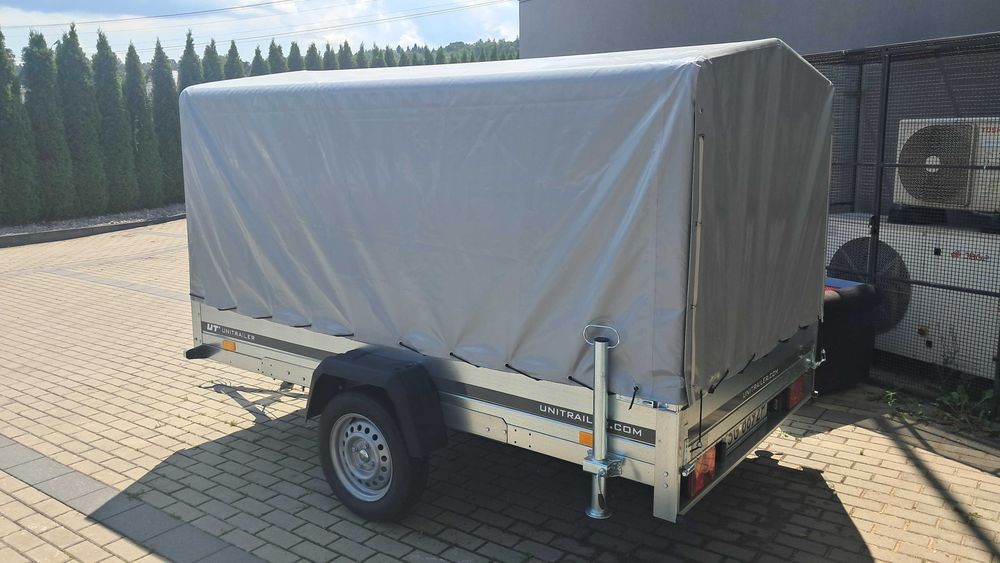 Przyczepka jednoosiowa 264x150 UNITRAILER GARDEN 265 KIPP ze stelażem H-1100 i pokrowcem szarym