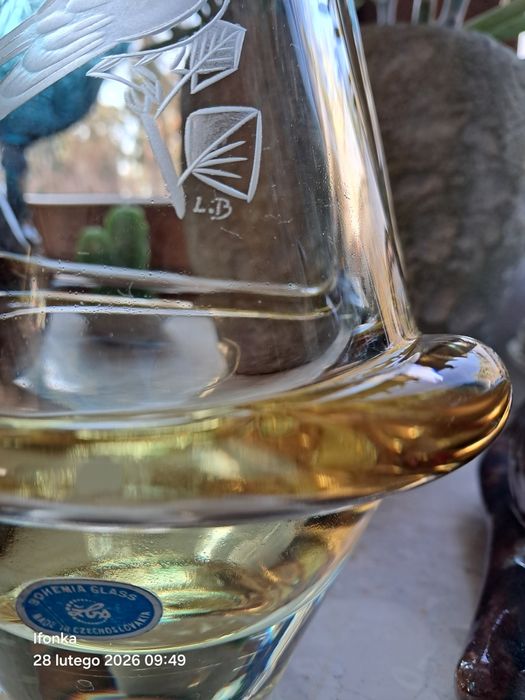 Wazon szklany Miroslav Klinger  Żelezny Brod sygnowany la
