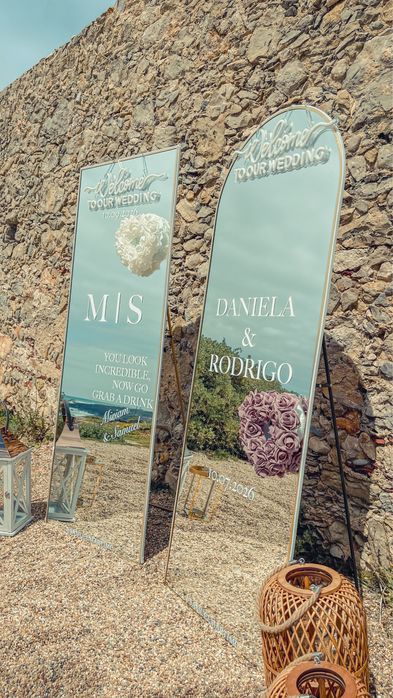 Aluguer Welcome Mirror em Led para Casamentos Espelho Boas Vindas