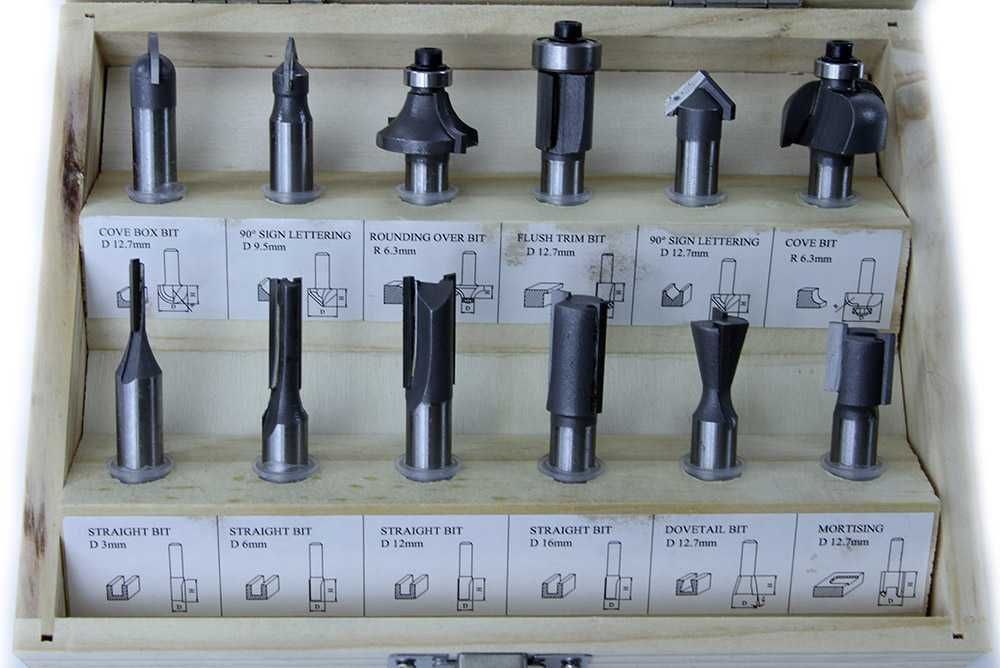 ZESTAW 12 FREZÓW Kształtowych Do Drewna Frezy Komplet
