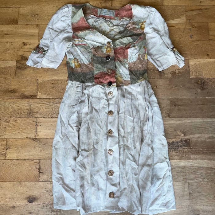H.moser Suknia Vintage Retro 100% Len Bawaria R. L
