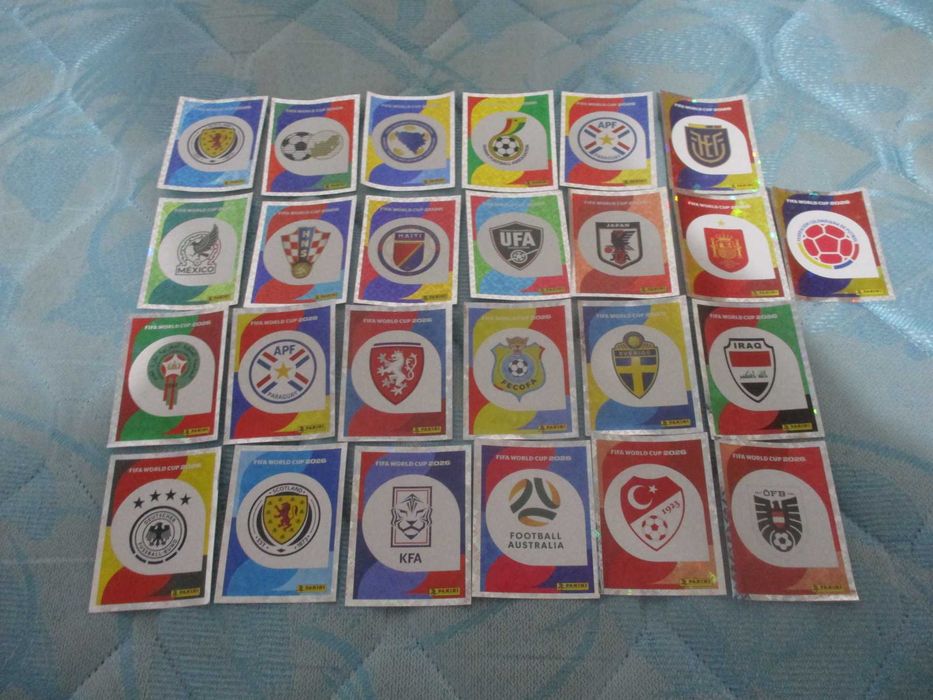 cromos mundial 2026-lote de 25 brilhantes