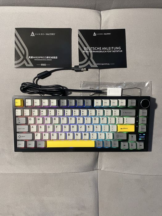 Без предоплати! Клавіатура Ajazz Ak820 pro Blak/Cray/Yellow