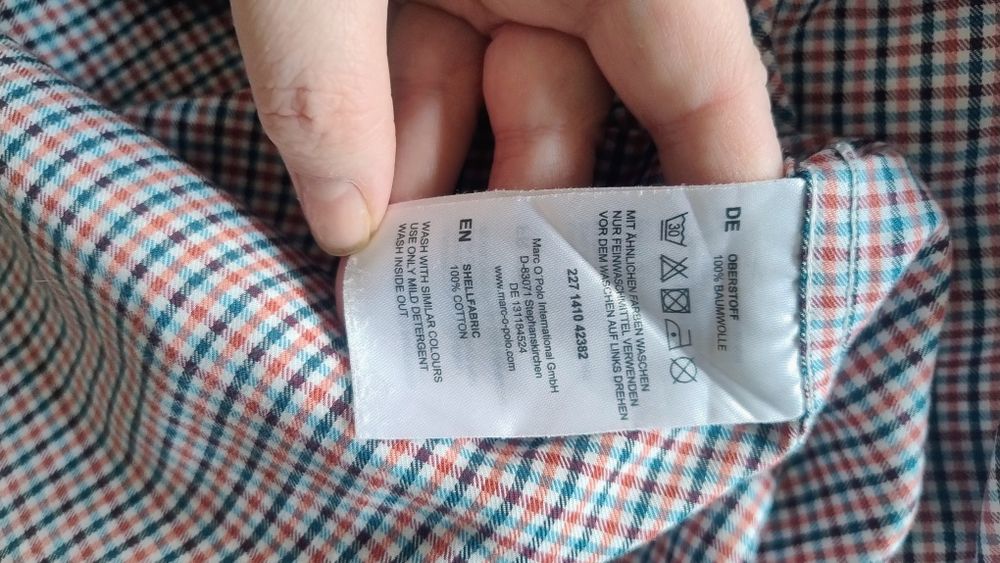 Casualowa koszula w kratkę męska długi rękaw. Marc o'Polo