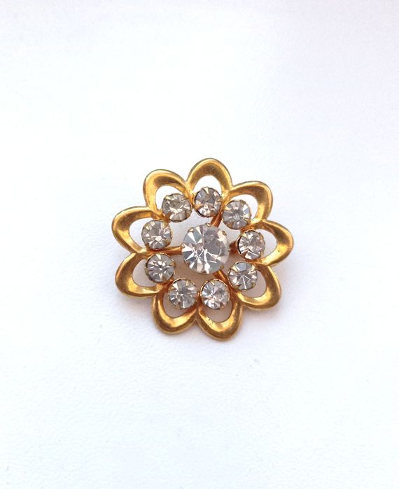 Винтажная брошка брошь позолота клеймо СССР винтаж раритет бижутерия