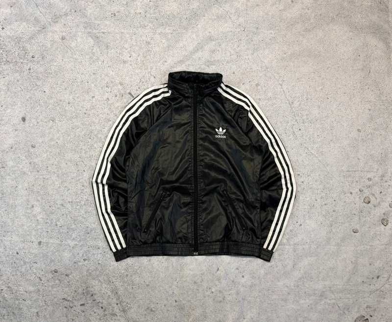 Czarna lekka kurtka wiatrówka Adidas 3Stripes White 38 / M