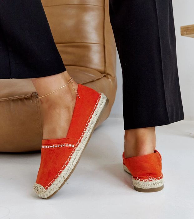 Pomarańczowe espadryle z cyrkoniami Abia