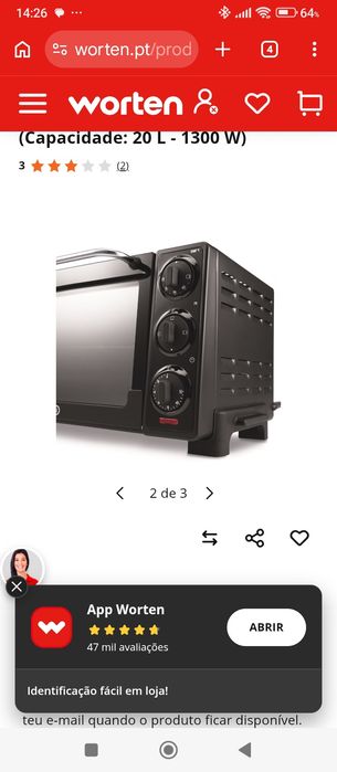 Mini-forno DELONGHI EO20312 (Capacidade: 20 L - 1300 W)