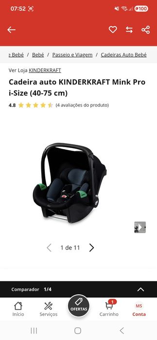 Carrinho bebe trio kinderkraft Prime 2 (nunca usado)
