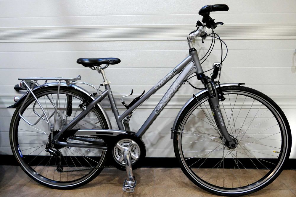 ROWER Trekkingowy PEGASUS, rama aluminiowa, koła28",Shimano DEORE, 2x amortyzator, STAN IDEALNY