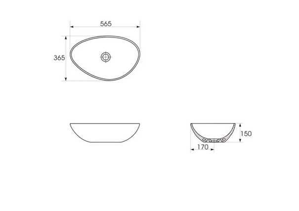 Umywalki nablatowe MODUO 55