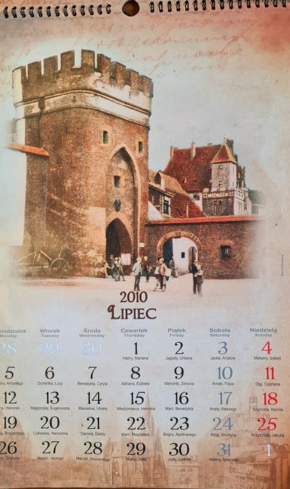 Kalendarz Toruń Thorn. Stare zdjęcia.