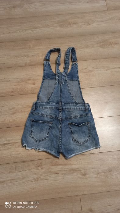 Ogrodniczki jeansowe, krótkie spodenki rozmiar S