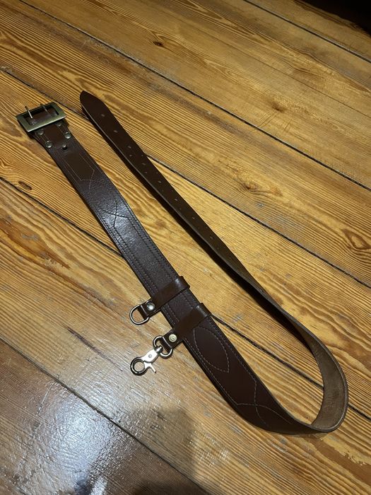 Skórzany pas oficerski brązowy bushcraft survival