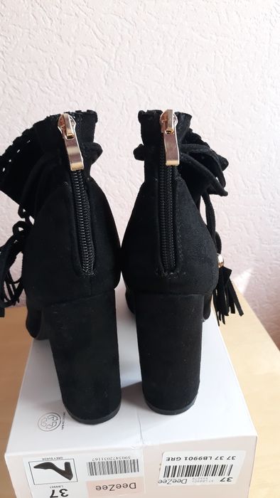 Botki czarne zamsz bez palców