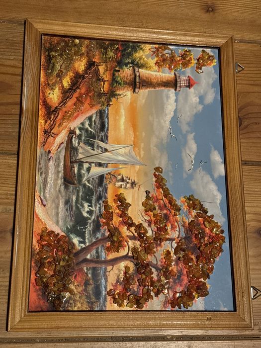 Bursztynowy obraz 32x23,5 cm
