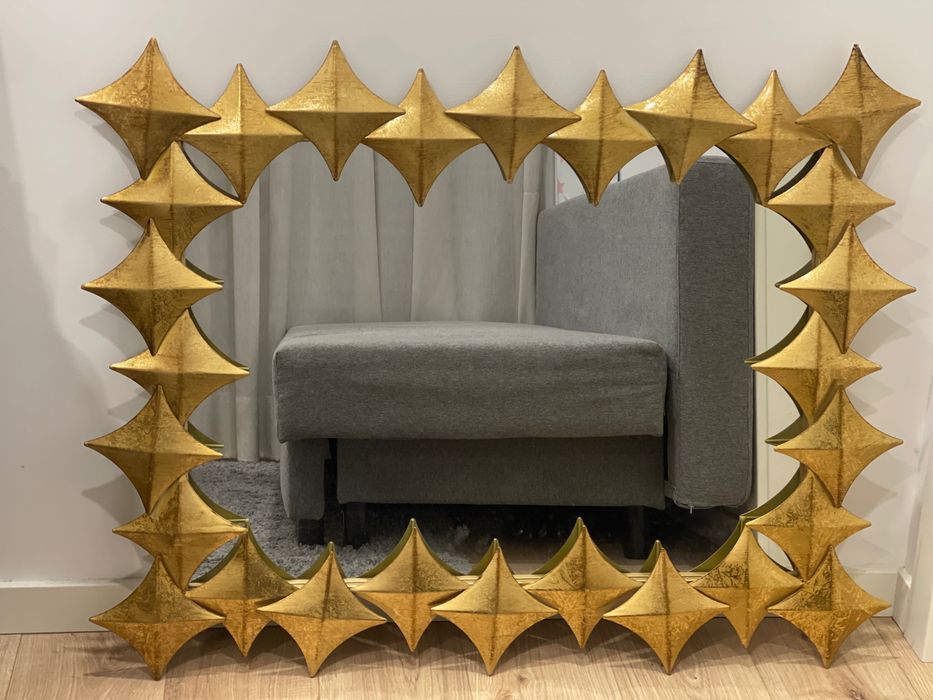Espelho para cómoda ou sala de estar com estrelas dourado
