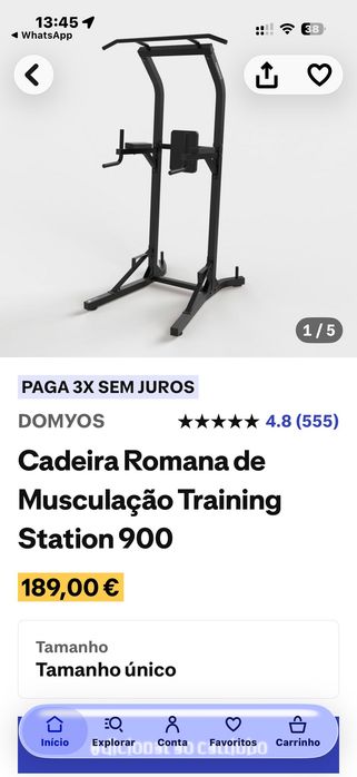 Cadeira romana de musculação