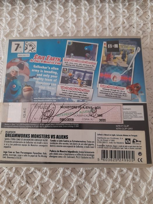 Jogo original Monsters Aliens