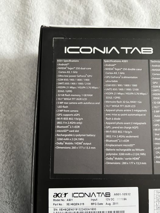 Tablet ACER icona tab