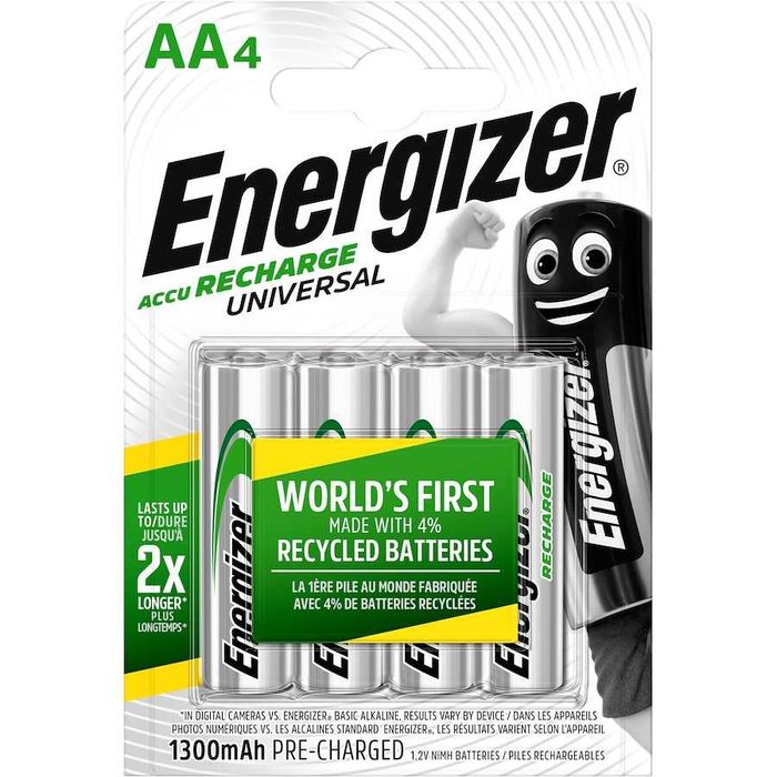 Pack 4 Pilhas recarregáveis ENERGIZER AA ou AAA apenas 5€