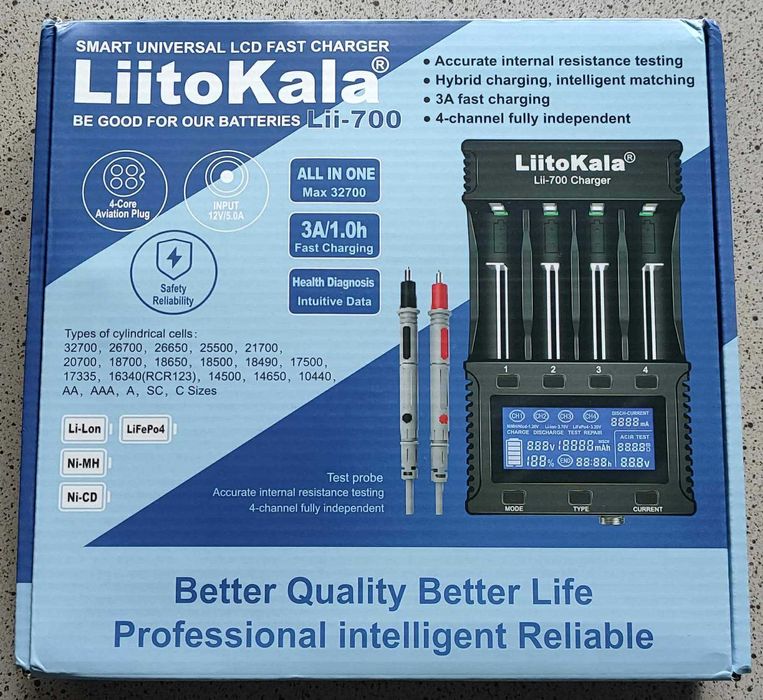 Зарядний пристрій Liitokala lii-700, Новинка, Li-ion, LiFePO4, NiCd/MH