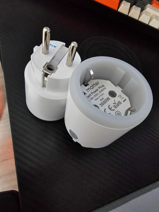 2x Gniazdko Wtyczka WiFi Matter Pomiar En. 260V 3680