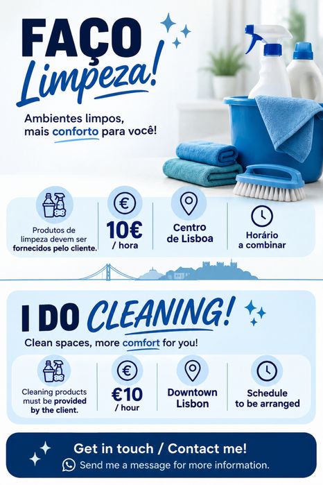 Serviço de Limpeza – Centro de Lisboa | 10€/hora