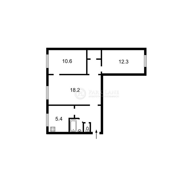3-комнатная квартира по адресу ул. Салютная (площадь 55 м²) - Atlanta.ua - фото 2