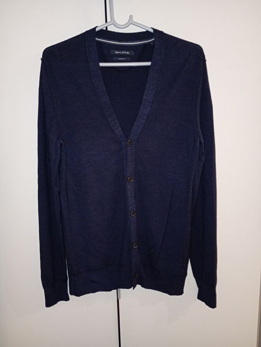 Sweter Marc O'polo M męski rozpinany wełna 100% granatowy
