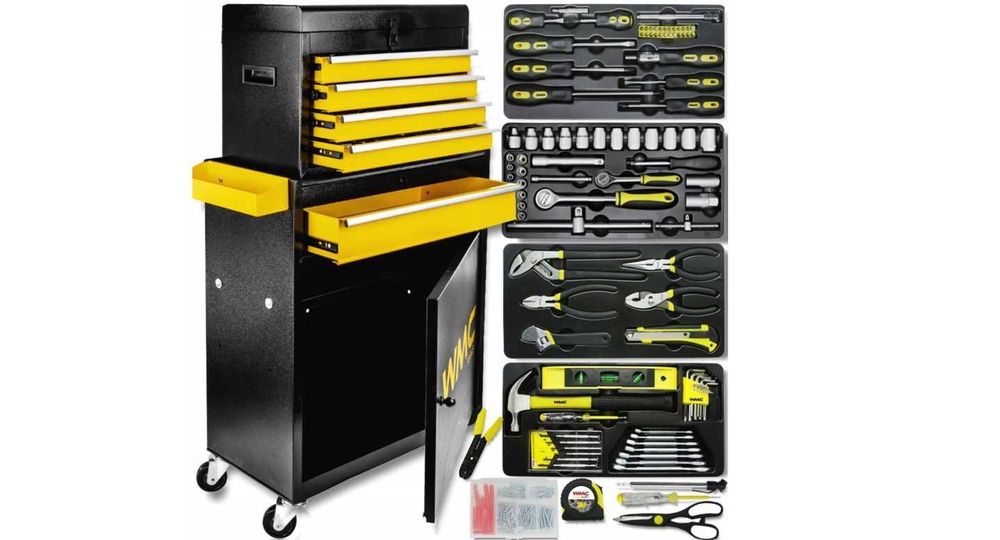 Nowa Szafka NARZĘDZIOWA wózek warsztatowy na kółkach z wyposażeniem