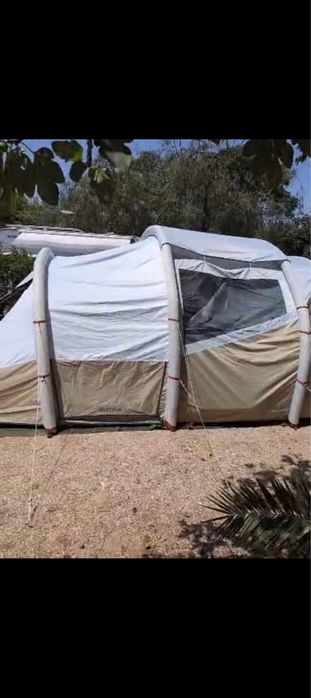 QUECHUA Tenda de Campismo Insuflável Air Seconds 5.2 Fresh & Black, 5 Pessoas, 2 Quartos