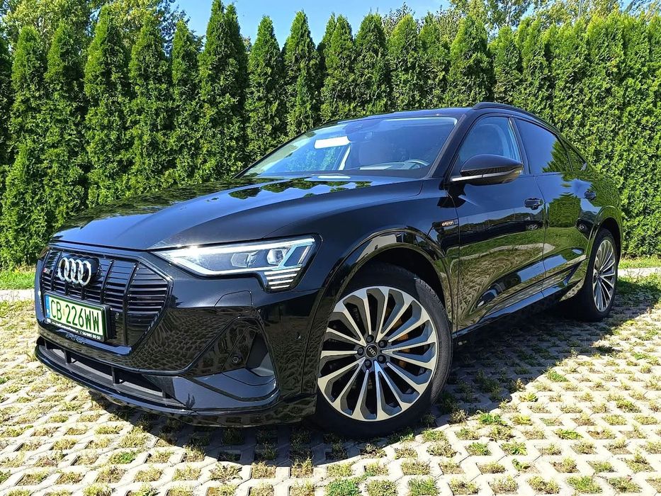 Audi e-tron Sportback 55/Quattro/408KM/SoH: 100%/S-line/HUD/Salon PL/FV 23%/Bezwypadkowy