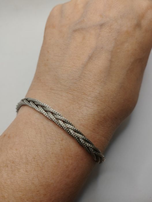 Srebrna bransoletka Warkoczyk, próba 925, długość 19 cm