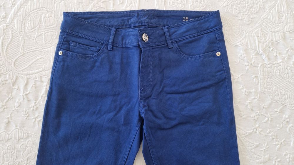 Calças azuis Zara tamanho 38 high waist
