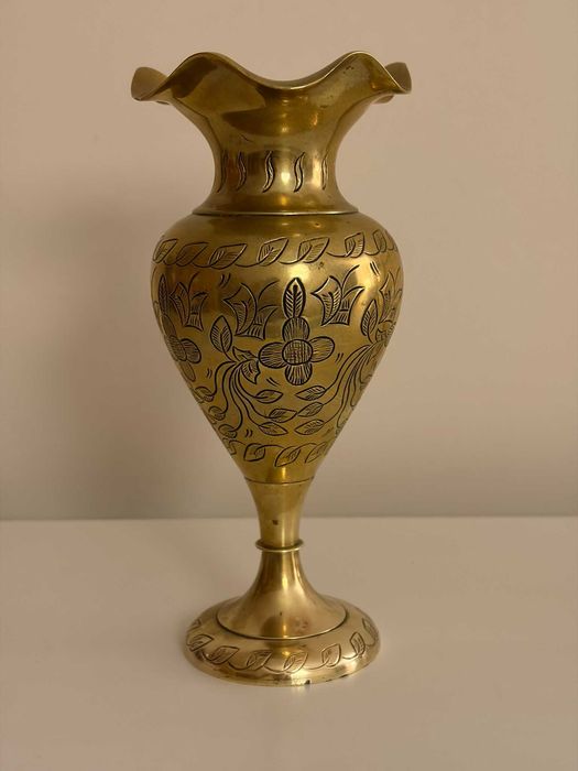 Vaso de Latão Gravado – Artesanal – Vintage