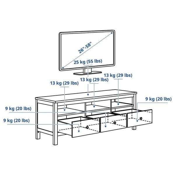 Móvel TV Hemnes (IKEA) 3 gavetas