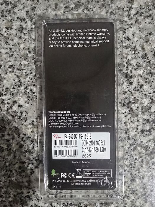 G.Skill Aegis Memória RAM 16GB DDR4 2400MHz CL17 com Dissipador Preta