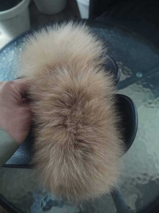 Klapki 100 futro z lisa