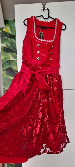 sukienka haft folk ludowa oktoberfest święta mikołajki przebranie 40 L